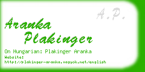 aranka plakinger business card